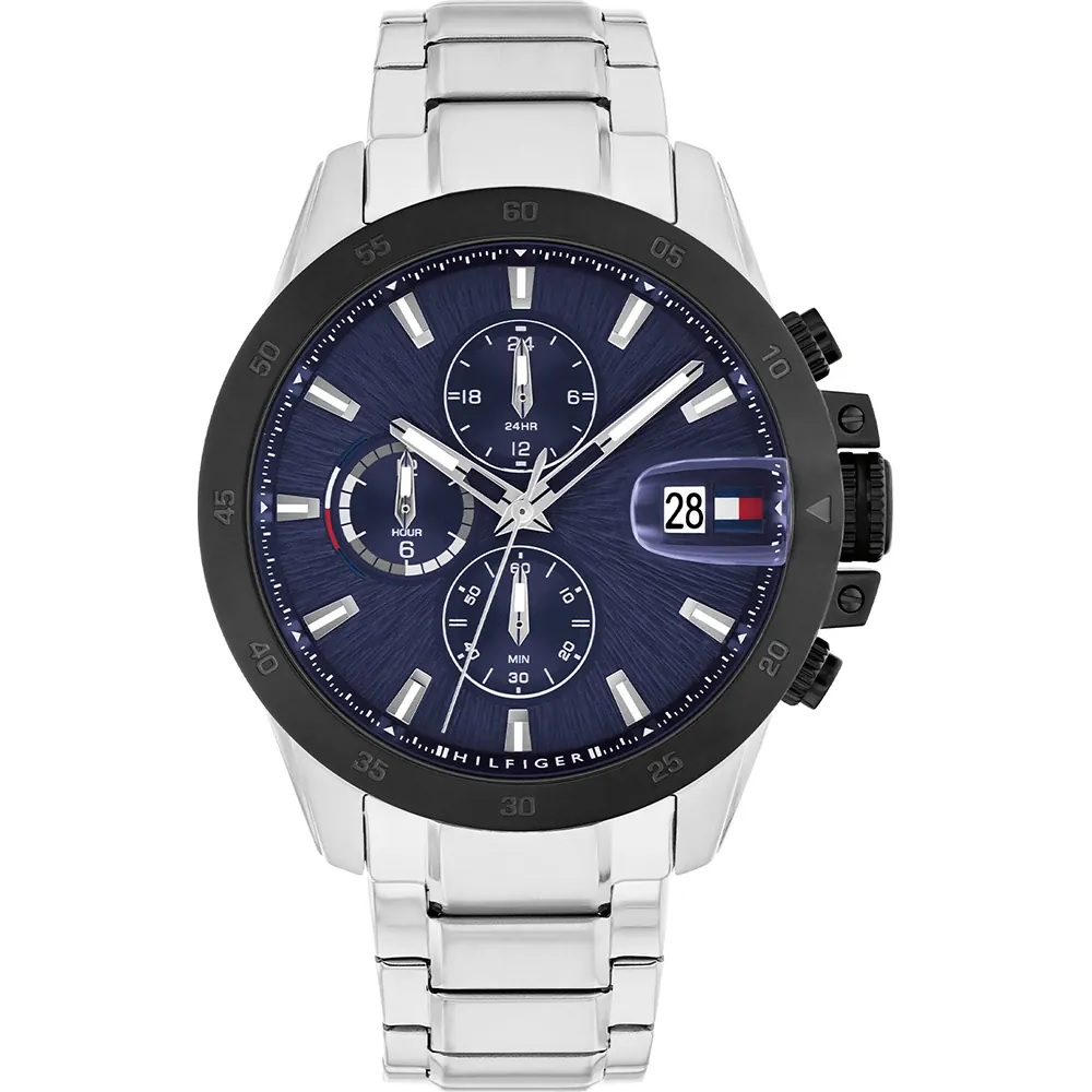 TOMMY HILFIGER Jameson Multifunction Blue Dial 43mm Silver Stainless Steel Bracelet 1792198 - 