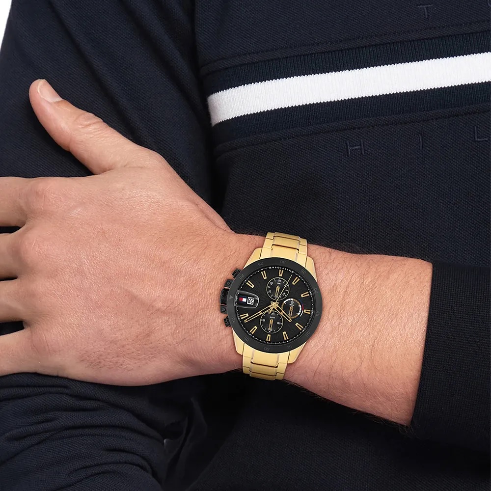 TOMMY HILFIGER Jameson Multifunction Black Dial 43mm Gold-Plated Stainless Steel Bracelet 1792199 - 4