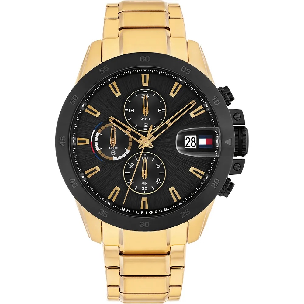 TOMMY HILFIGER Jameson Multifunction Black Dial 43mm Gold-Plated Stainless Steel Bracelet 1792199 - 