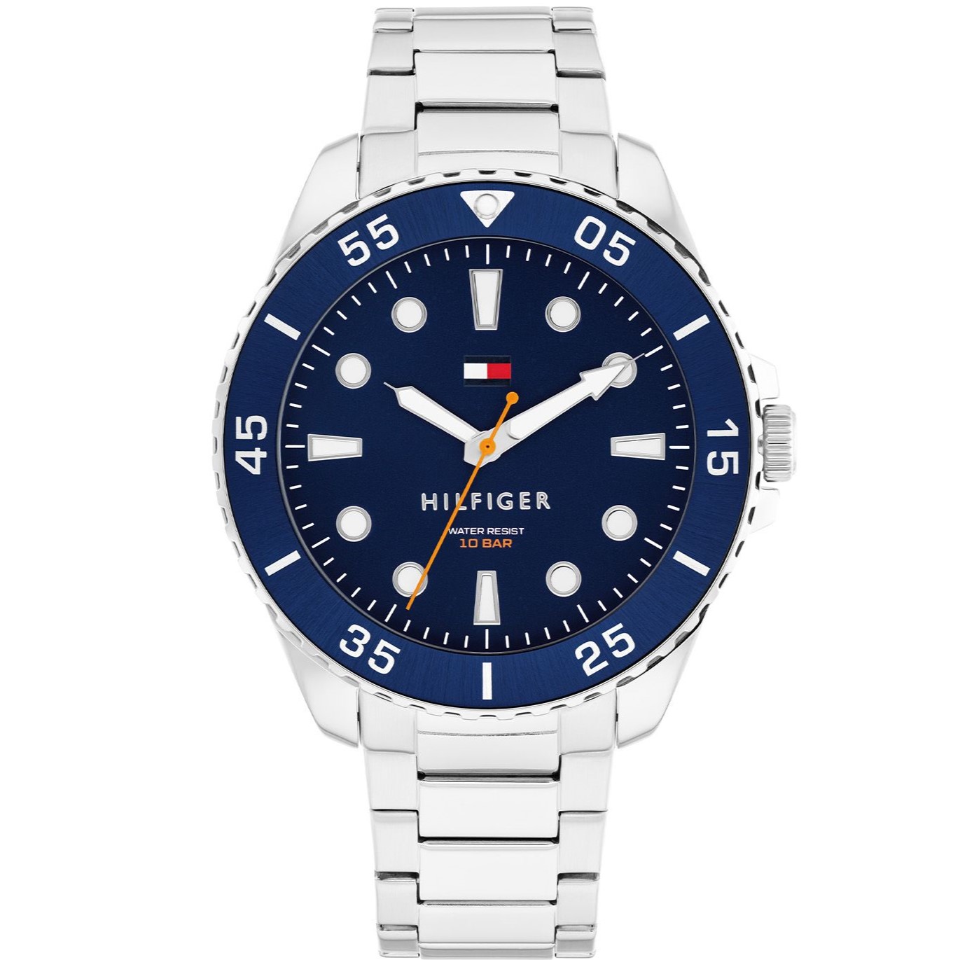 TOMMY HILFIGER Oceanic Blue Dial 42mm Silver Stainless Steel Bracelet 1792202 - 