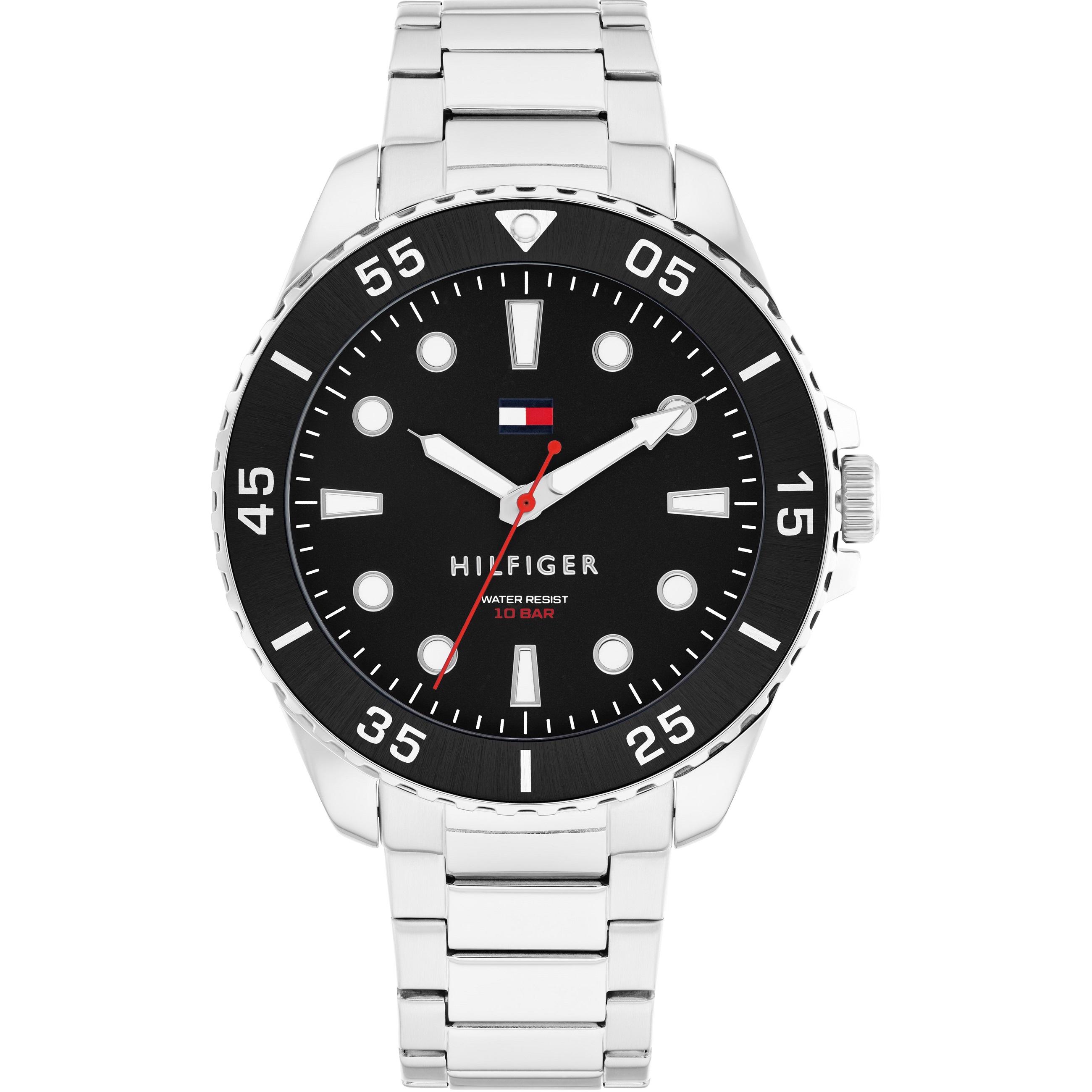 TOMMY HILFIGER Oceanic Black Dial 42mm Silver Stainless Steel Bracelet 1792203  - 