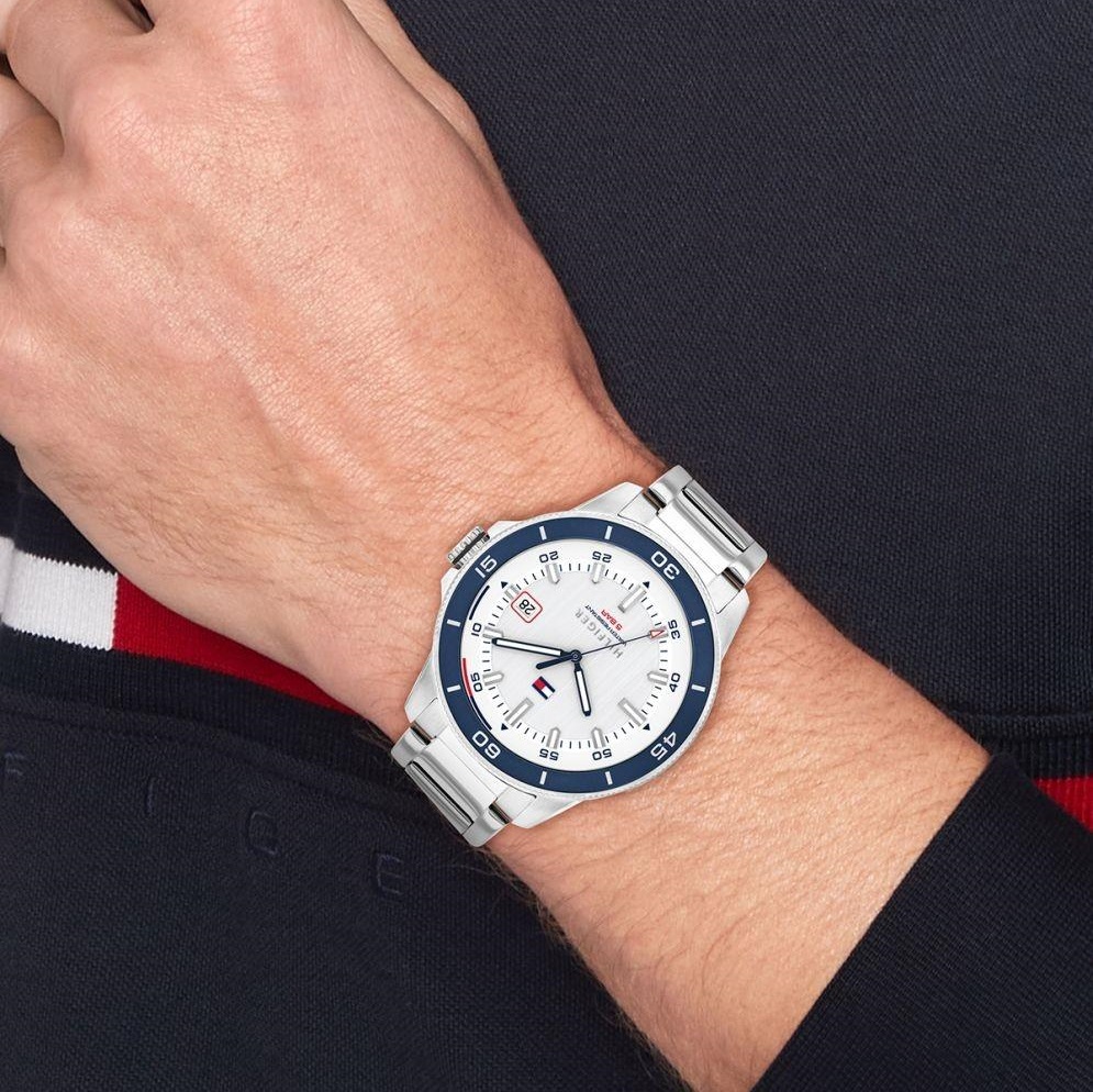 TOMMY HILFIGER Remy Blue Dial 43mm and Silver Stainless Steel Bracelet 1792227 - 