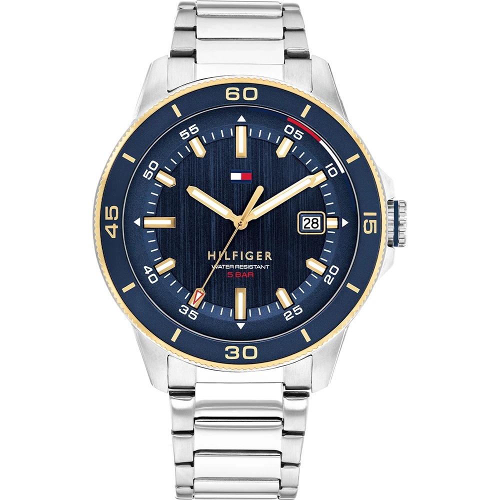 TOMMY HILFIGER Remy Blue Dial 43mm Two-Tone Gold and Silver Stainless Steel Bracelet 1792229 - 