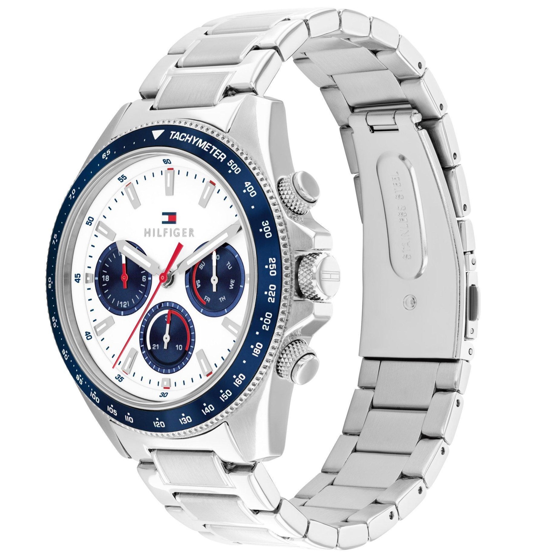 TOMMY HILFIGER Clark Multifunction White Dial 44mm Silver Stainless Steel Bracelet 1792238 - 