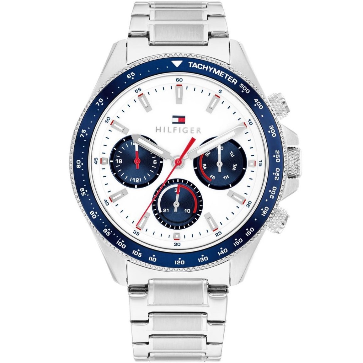 TOMMY HILFIGER Clark Multifunction White Dial 44mm Silver Stainless Steel Bracelet 1792238 - 