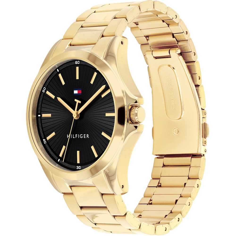 TOMMY HILFIGER Bruce Black Dial 43mm Gold Stainless Steel Bracelet 1792241 - 3