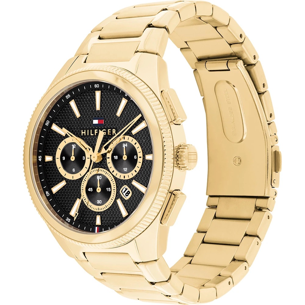 TOMMY HILFIGER Sam Chronograph Black Dial 43mm Gold Stainless Steel Bracelet 1792254 - 3