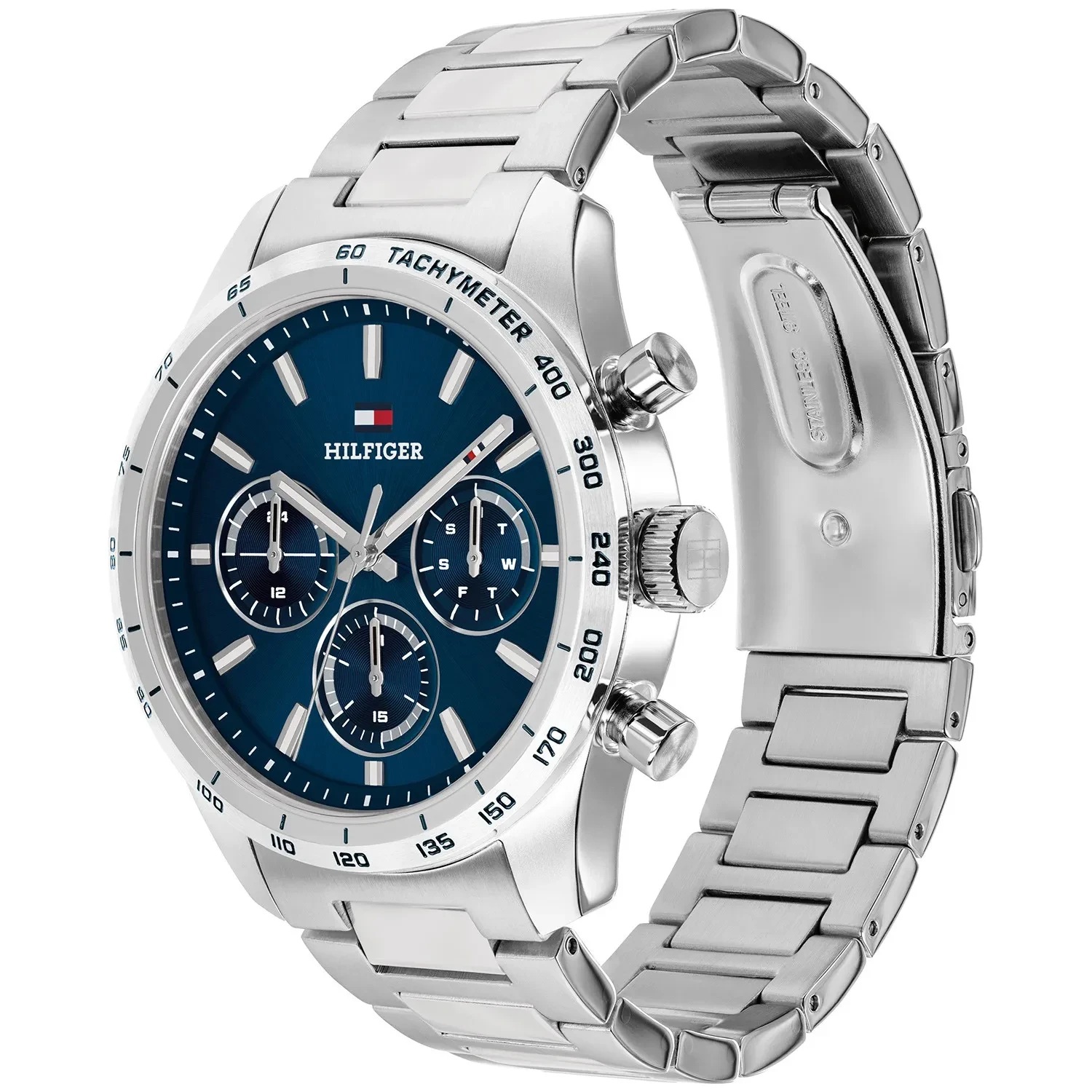 TOMMY HILFIGER Hampton Multifunction Blue Dial 42mm Silver Stainless Steel Bracelet 1792278 - 3