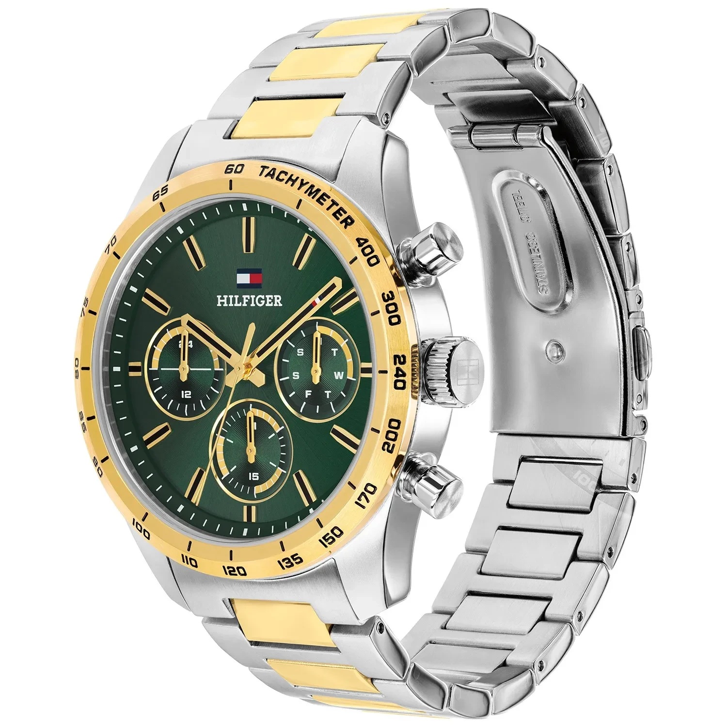 TOMMY HILFIGER Hampton Multifunction Green Dial 42mm Two Tone Gold Stainless Steel Bracelet 1792279 - 3