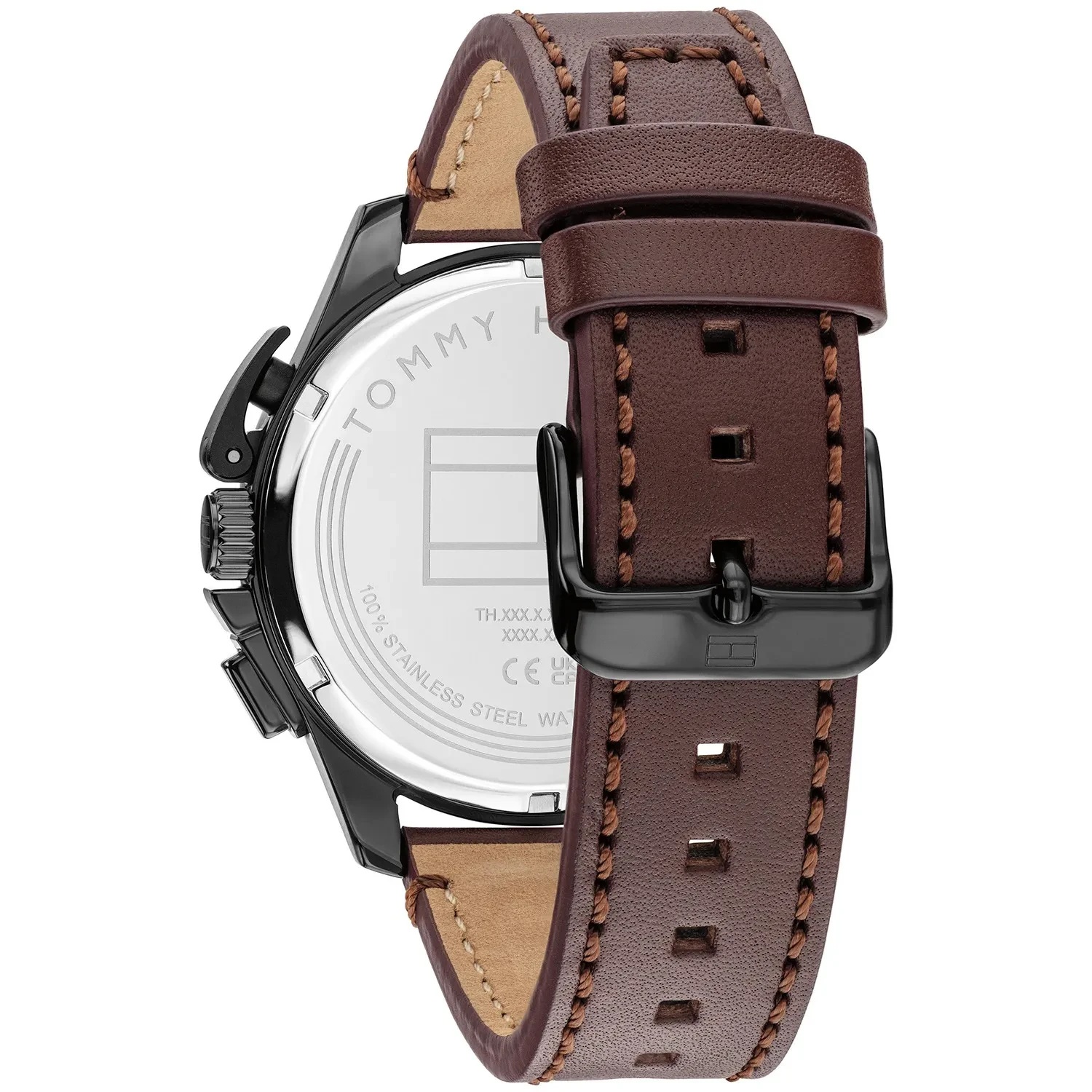 TOMMY HILFIGER Bank Multifunction Brown Dial 44mm Black Stainless Steel Brown Leather Strap 1792291 - 3