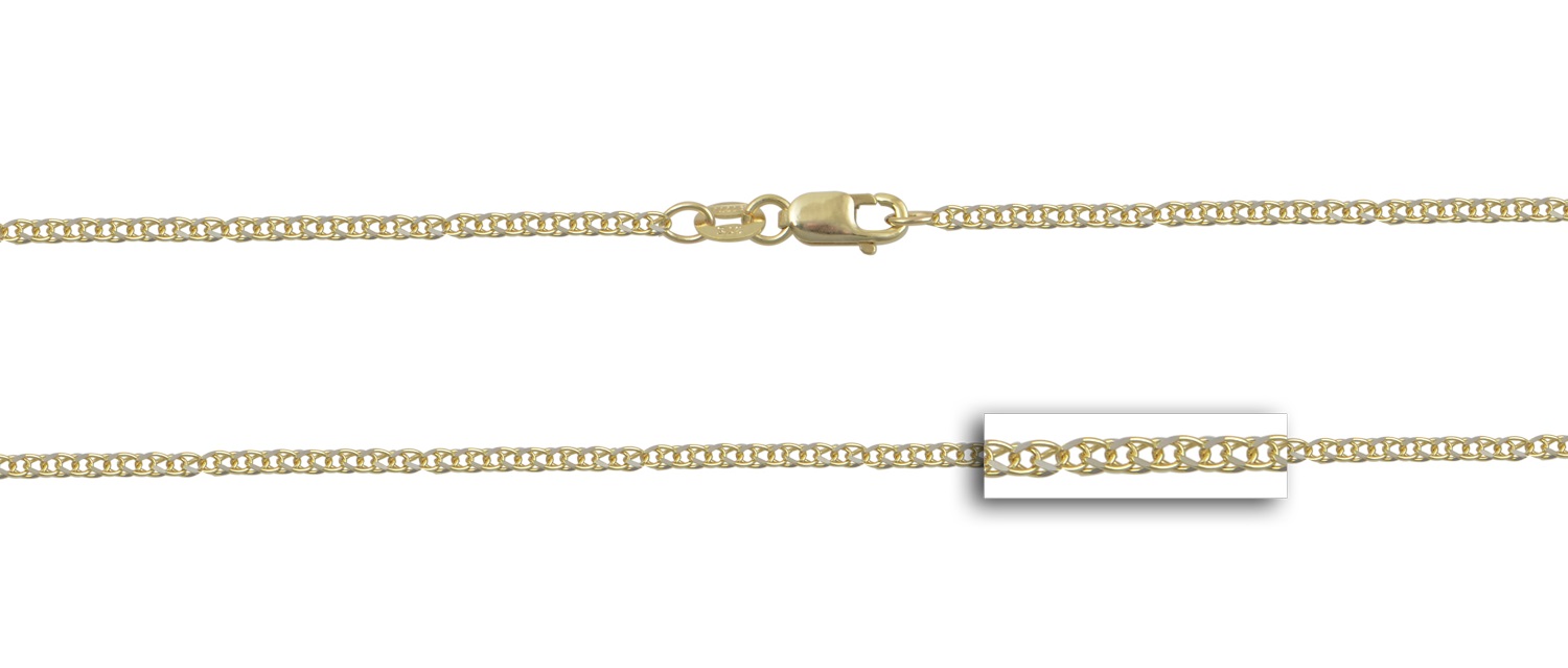 ΑΛΥΣΙΔΑ Σπίγγα Light #3 Κ9 60cm Κίτρινο & Λευκό Χρυσό SPA030YW-K9.60 - 2