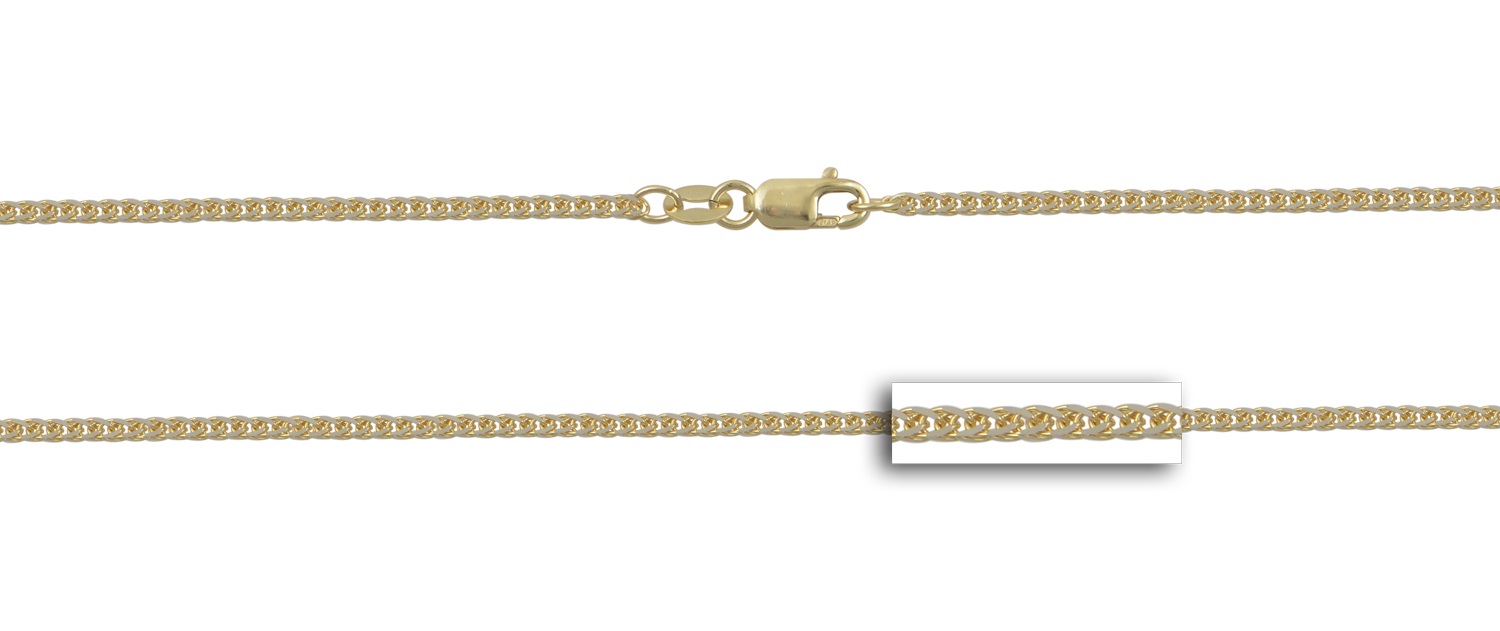 ΑΛΥΣΙΔΑ Σπίγγα Τετράγωνη #3 Κ9 60cm Κίτρινο & Λευκό Χρυσό 18862-K9.60 - 2