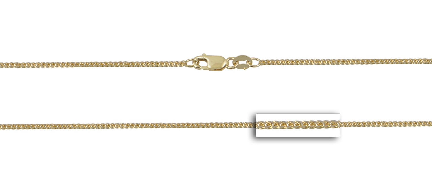 ΑΛΥΣΙΔΑ Σπίγγα Τετράγωνη #2 Κ9 60cm Κίτρινο & Λευκό Χρυσό SP025YW-K9.60 - 2