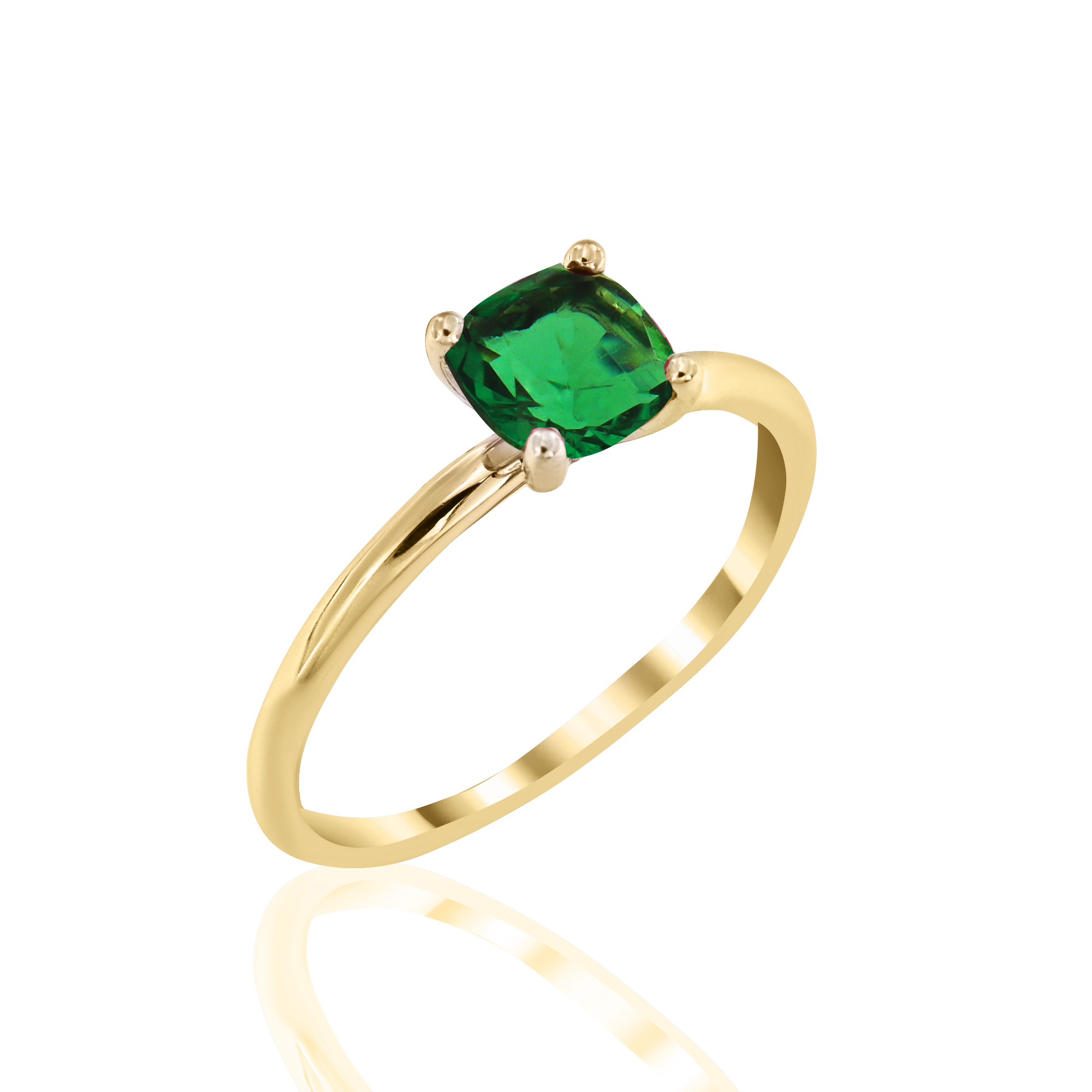RING Single stone with Emerald in Yellow Gold 18K 19823Y