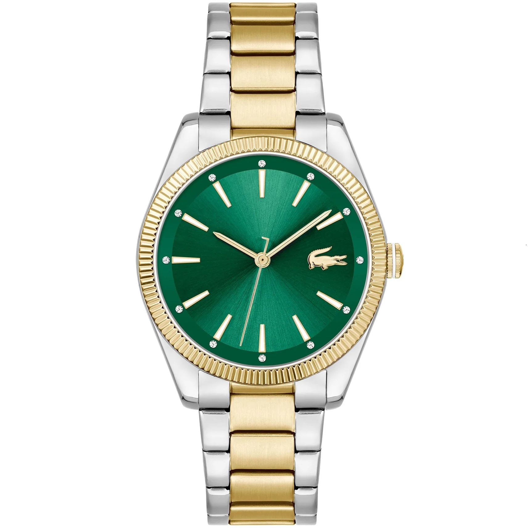 LACOSTE Capucine Green Dial 36mm Duo-Tone Gold and Silver Stainless Steel Bracelet 2001415 - 