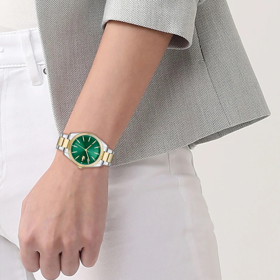 LACOSTE Capucine Green Dial 36mm Duo-Tone Gold and Silver Stainless Steel Bracelet 2001415 - 