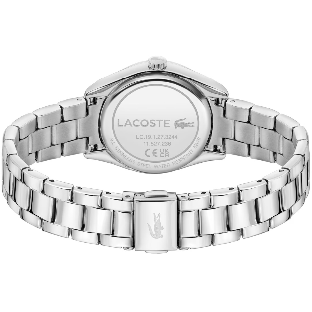 LACOSTE Parisienne Pink Dial With Crystals 30mm Silver Stainless Steel Bracelet 2001422 - 3