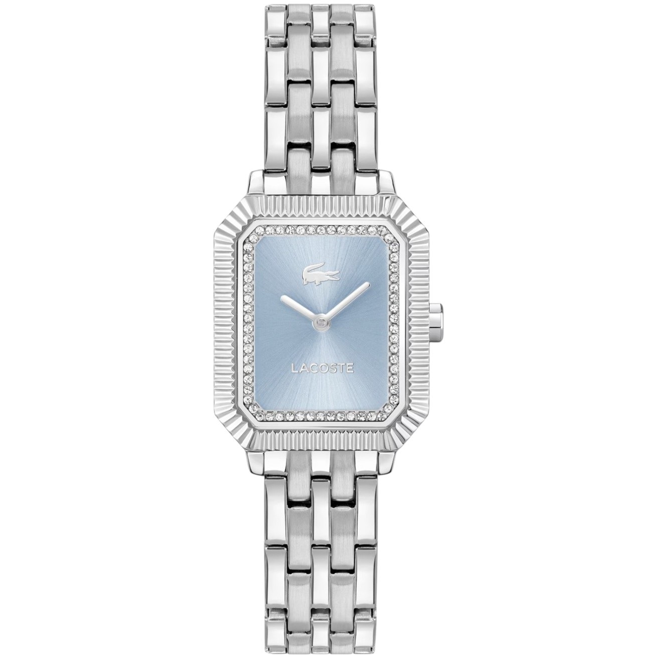 LACOSTE Parisienne Light Blue Dial With Crystals 20.7x28.3mm Silver Stainless Steel Bracelet 2001440 - 