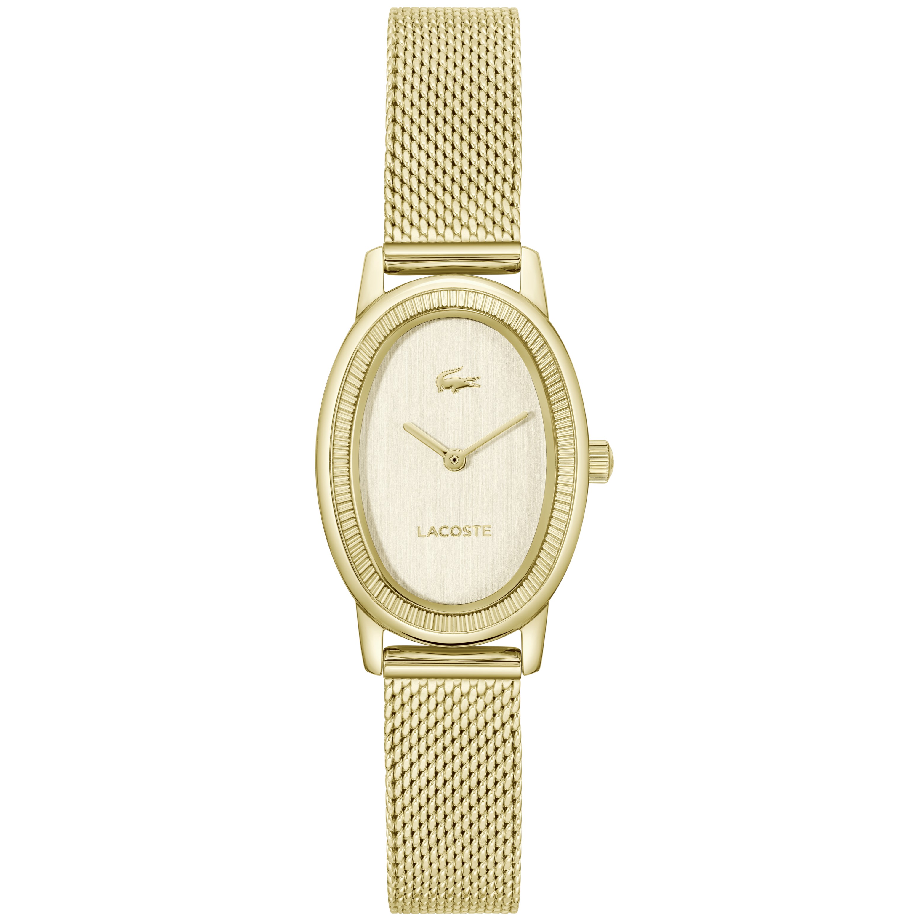 LACOSTE Parisienne Gold Dial With Crystals 22mm Gold Stainless Steel Mesh Bracelet 2001453 - 
