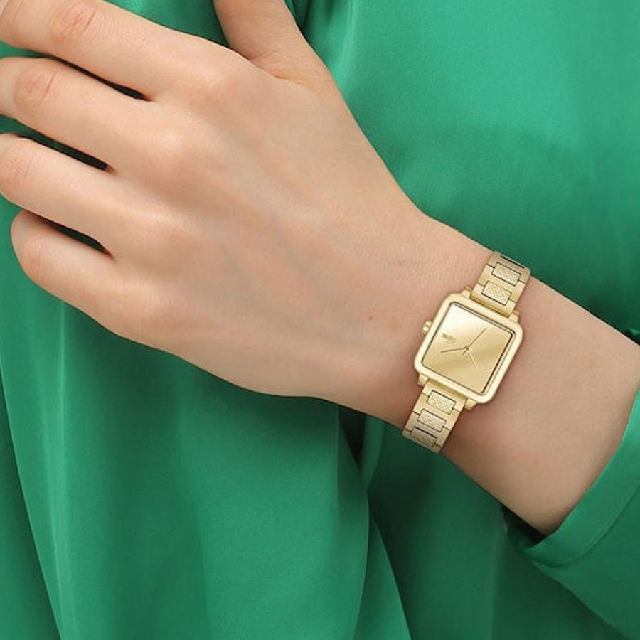 LACOSTE Leap Gold Dial 26x26mm Gold Stainless Steel Bracelet 2001464 - 