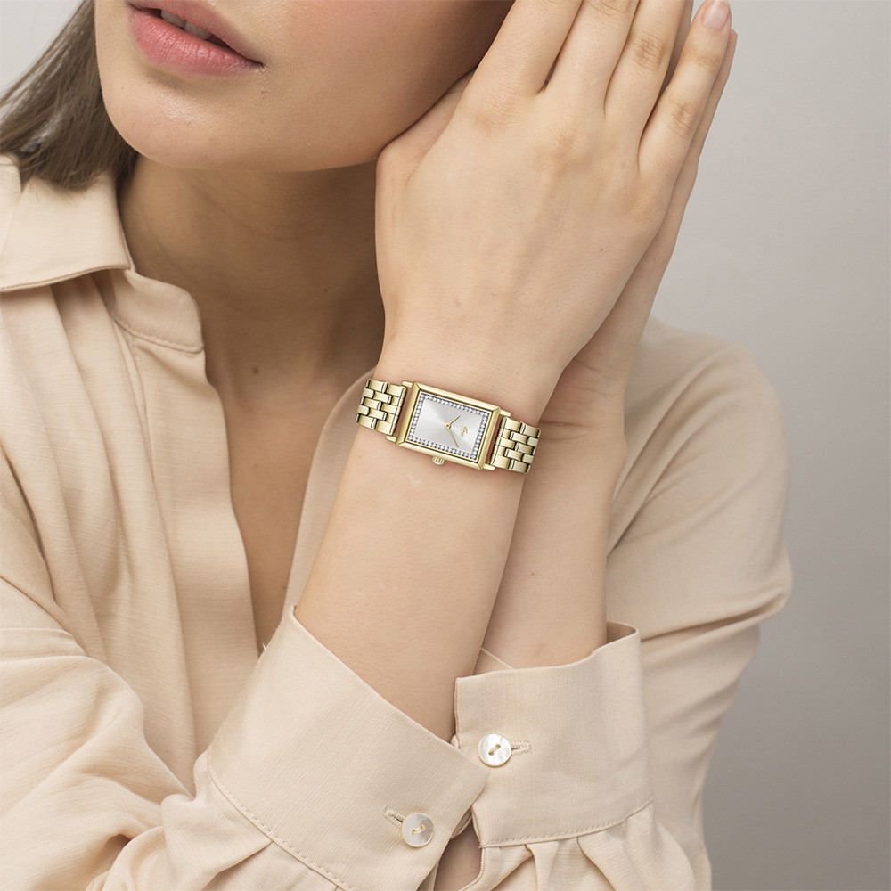 LACOSTE Catherine Silver Dial 28x20mm Gold Stainless Steel Bracelet 2001486 - 