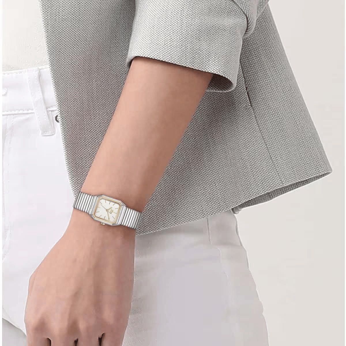 LACOSTE Rene Silver Dial 23x20mm Silver Stainless Steel Bracelet 2001506 - 