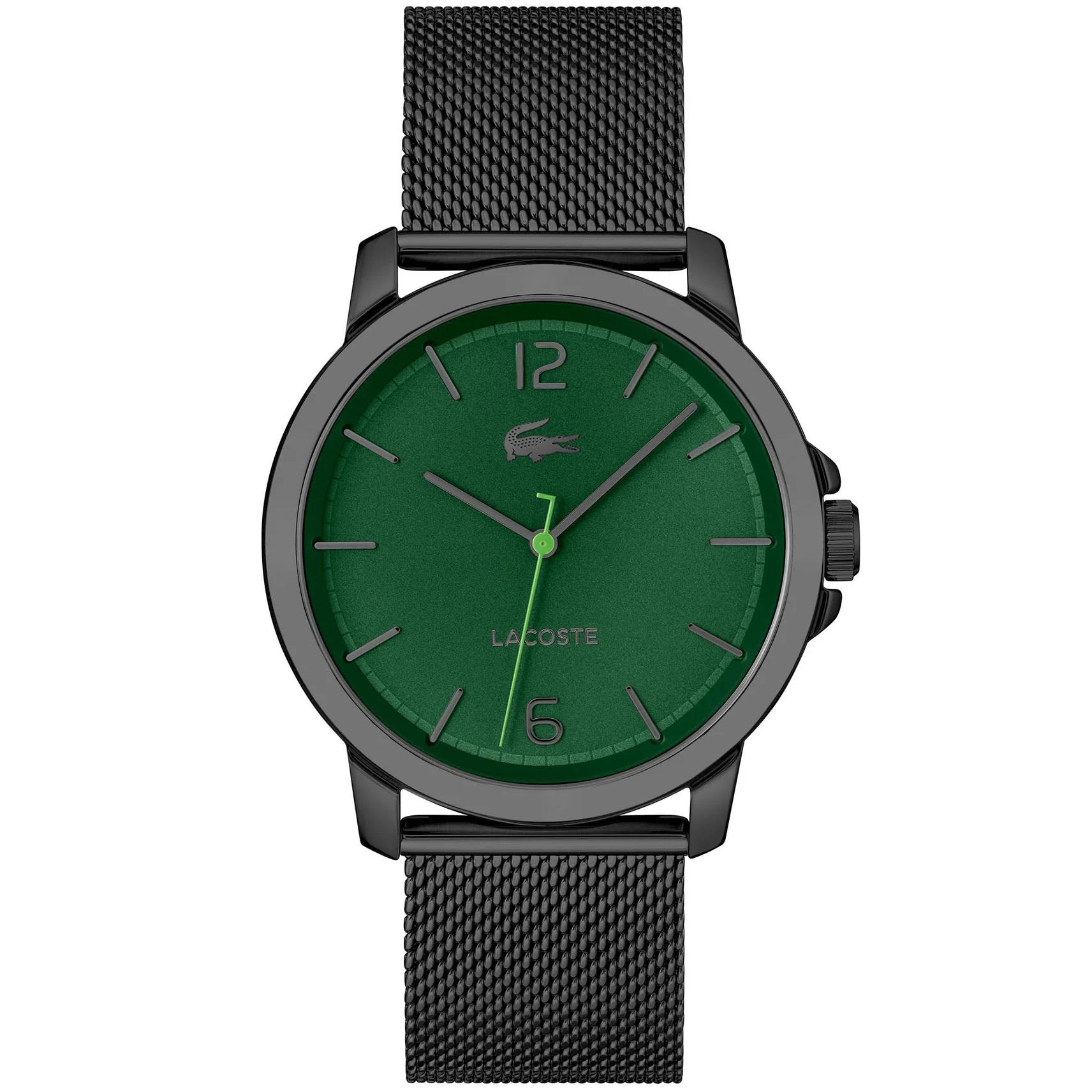 LACOSTE Ottawa Green Dial 41mm Black Stainless Steel Mesh Bracelet 2011277 - 