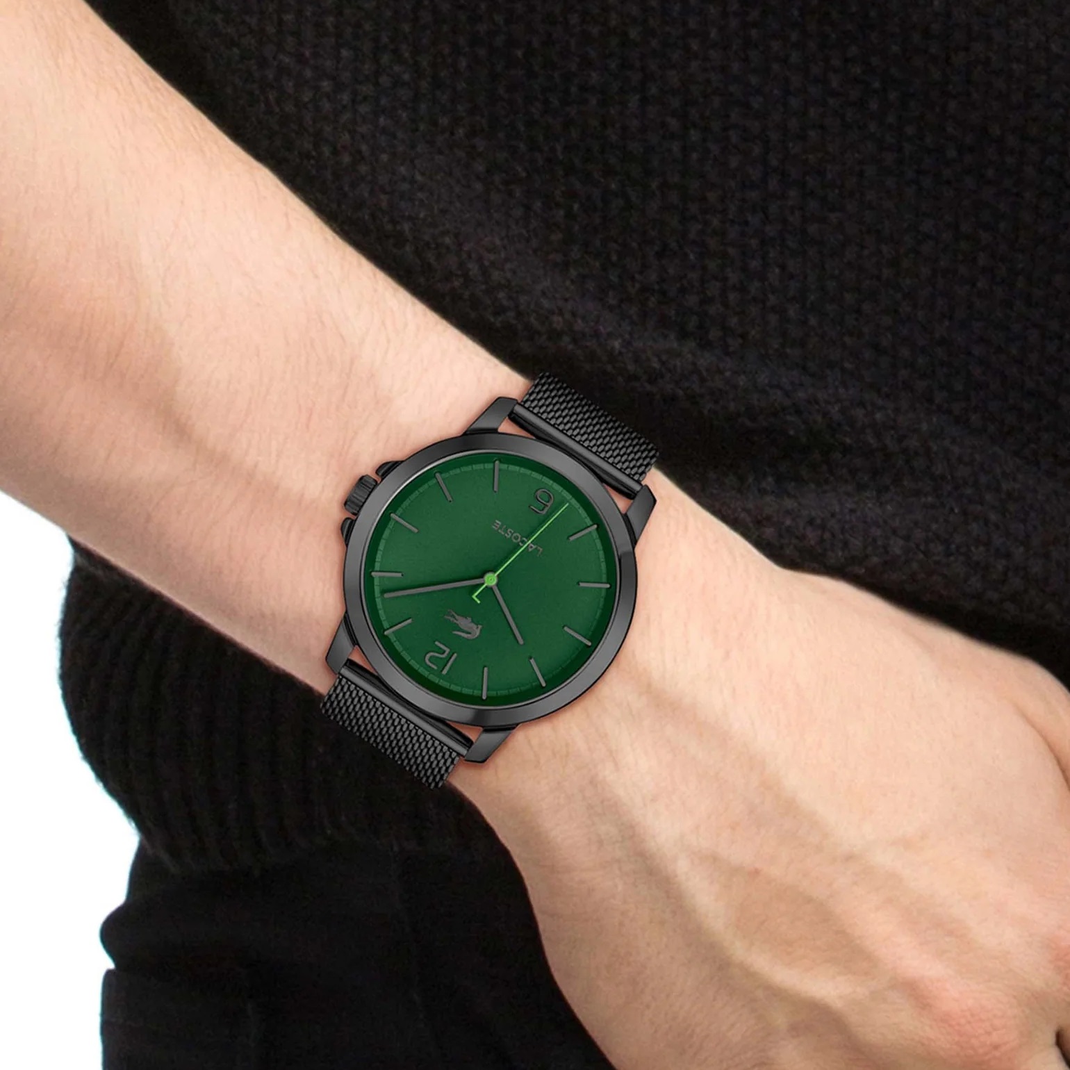 LACOSTE Ottawa Green Dial 41mm Black Stainless Steel Mesh Bracelet 2011277 - 4