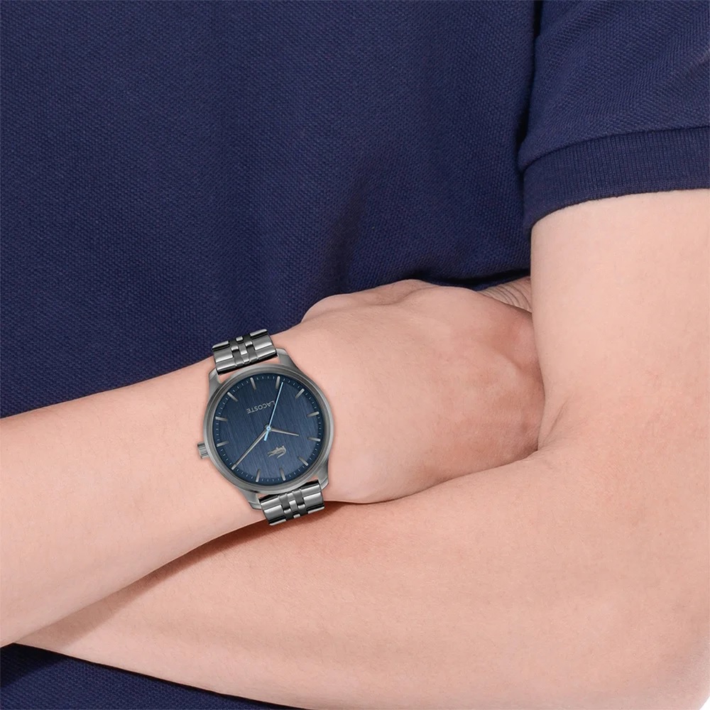 LACOSTE Lisbon Blue Dial 42mm Grey Ion-Plated Stainless Steel Bracelet 2011371 - 4