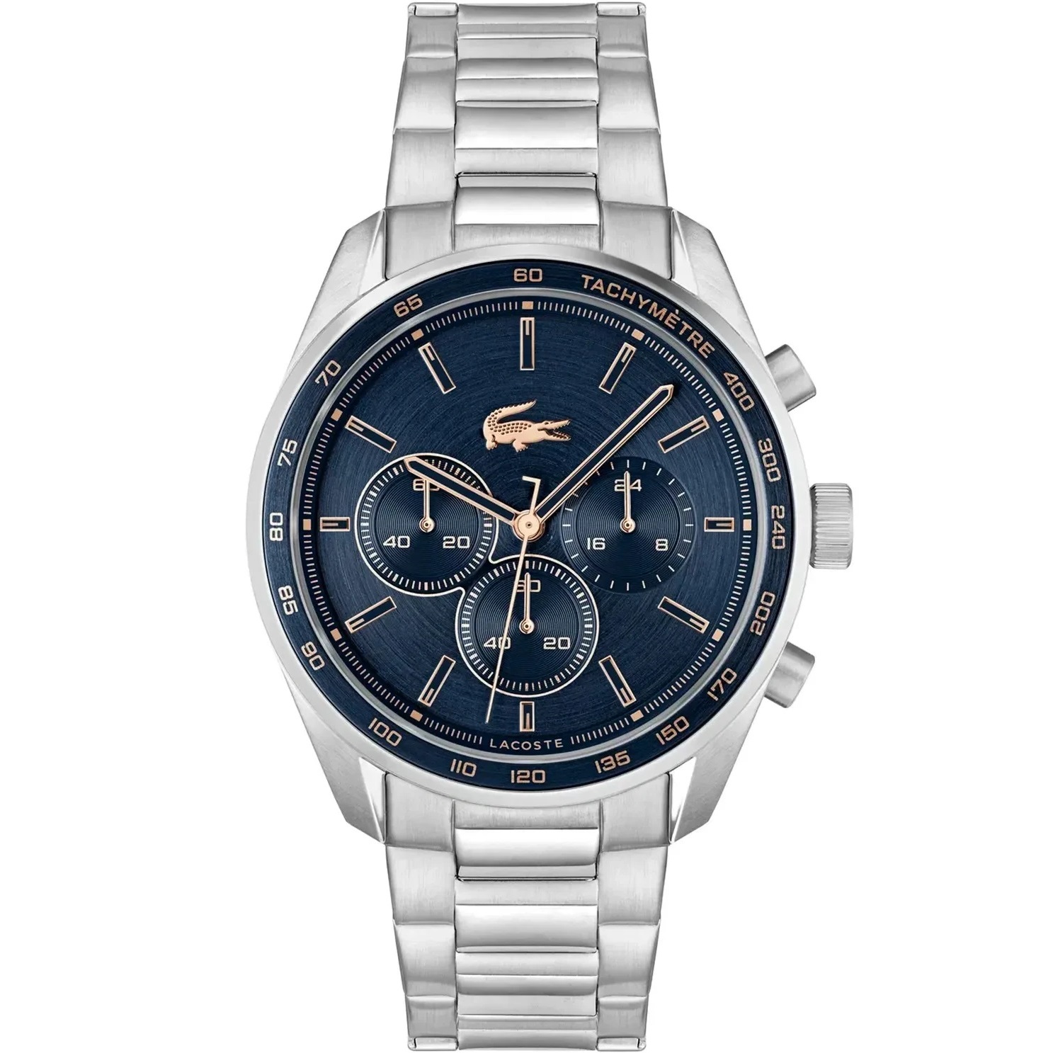 LACOSTE Mainsail Multifunction Blue Dial 43mm Silver Stainless Steel Bracelet 2011380 - 