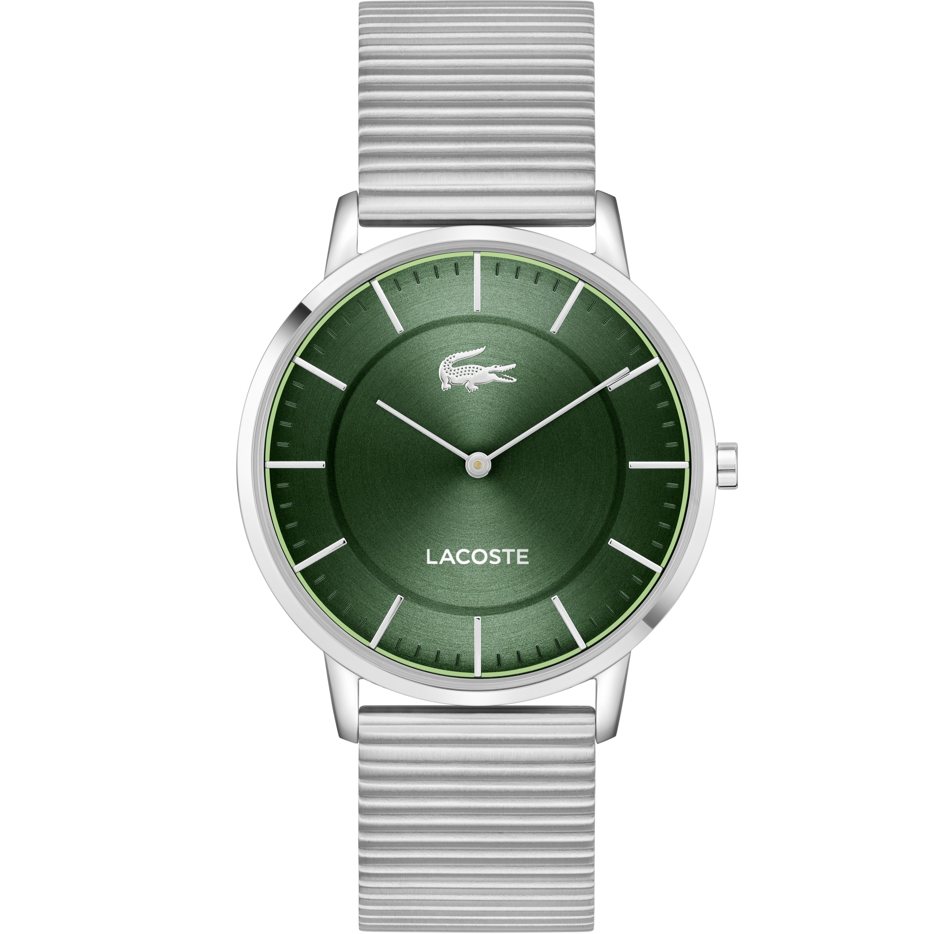 LACOSTE Crocorigin Green Dial 40mm Silver Stainless Steel Mesh Bracelet 2011474 - 