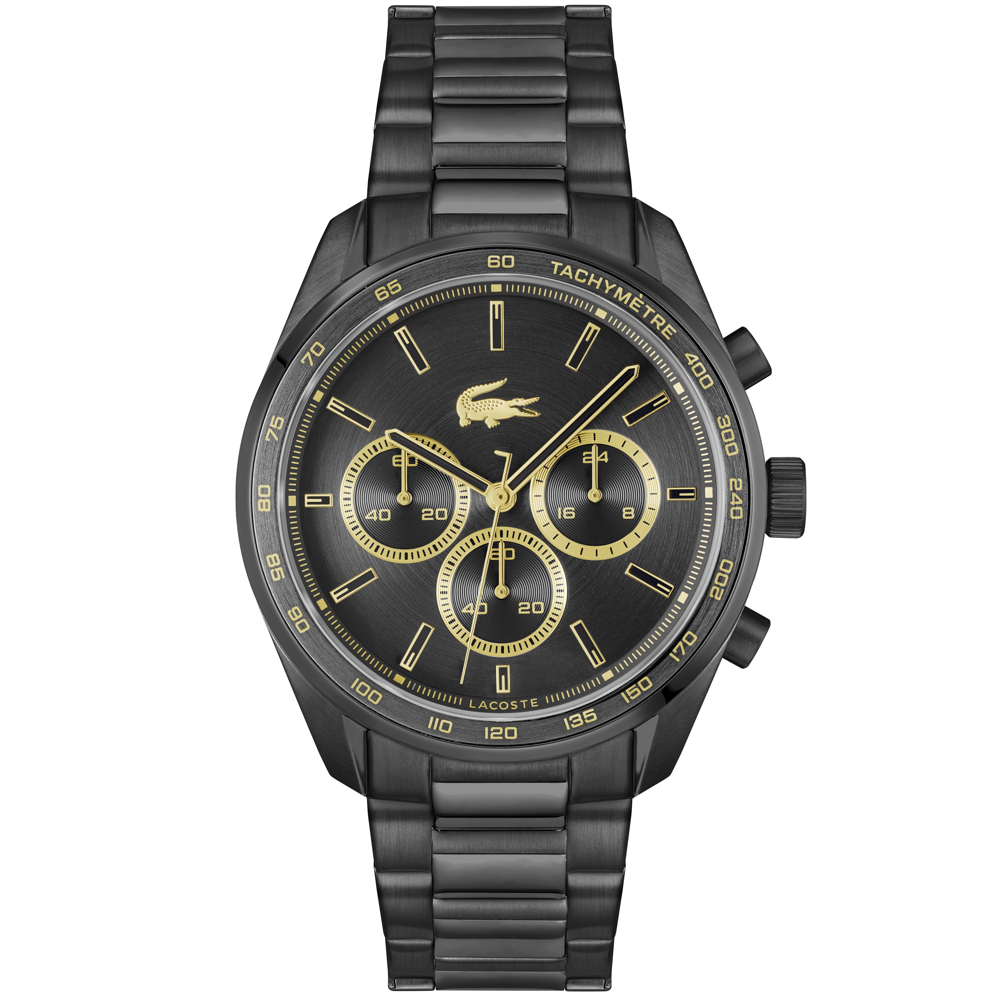 LACOSTE Boston Multifunction Black Dial 42mm Black Stainless Steel Bracelet 2011476 - 