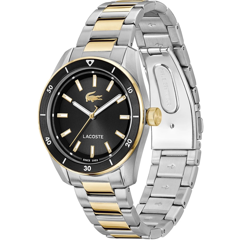 LACOSTE Boston Black Dial 39mm Gold And Silver Stainless Steel Bracelet 2011488 - 3
