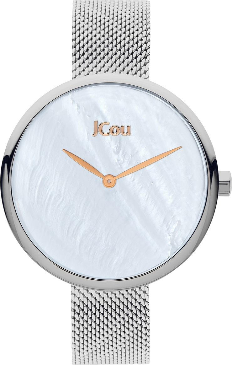 JCOU Luna 38mm Silver Stainless Steel Mesh Bracelet JU17115-1 - 