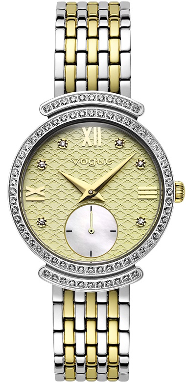 VOGUE Saint Tropez Crystals 32.9mm Silver & Gold Stainless Steel Bracelet 2020612761 - 