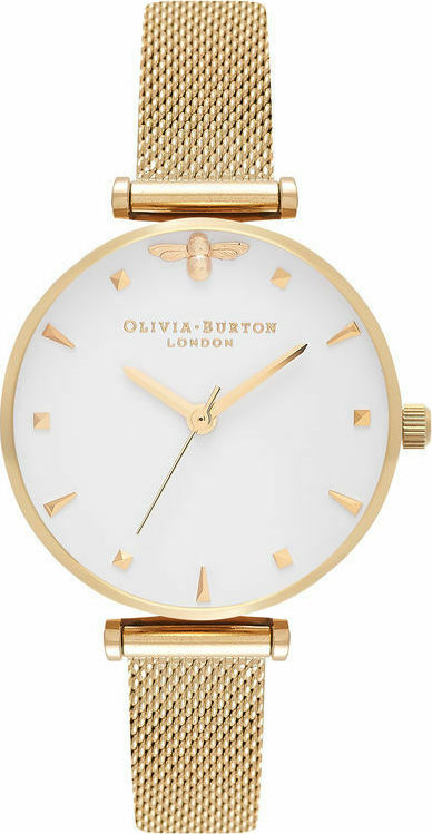 OLIVIA BURTON Queen Bee 30mm Gold Stainless Steel Mesh Bracelet OB16AM138 - 
