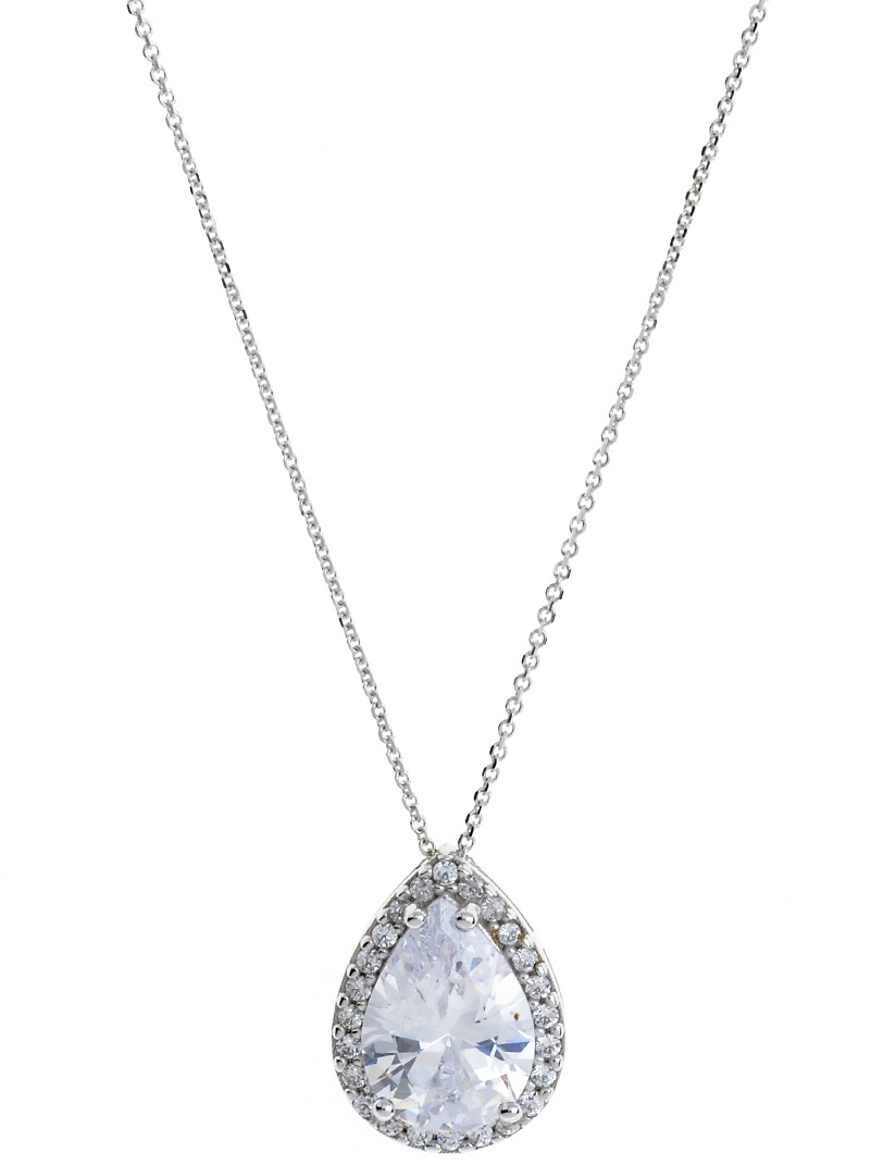 ΚΟΛΙΕ Ροζέτα με Ζιργκόν σε 14K Λευκό Χρυσό 202135