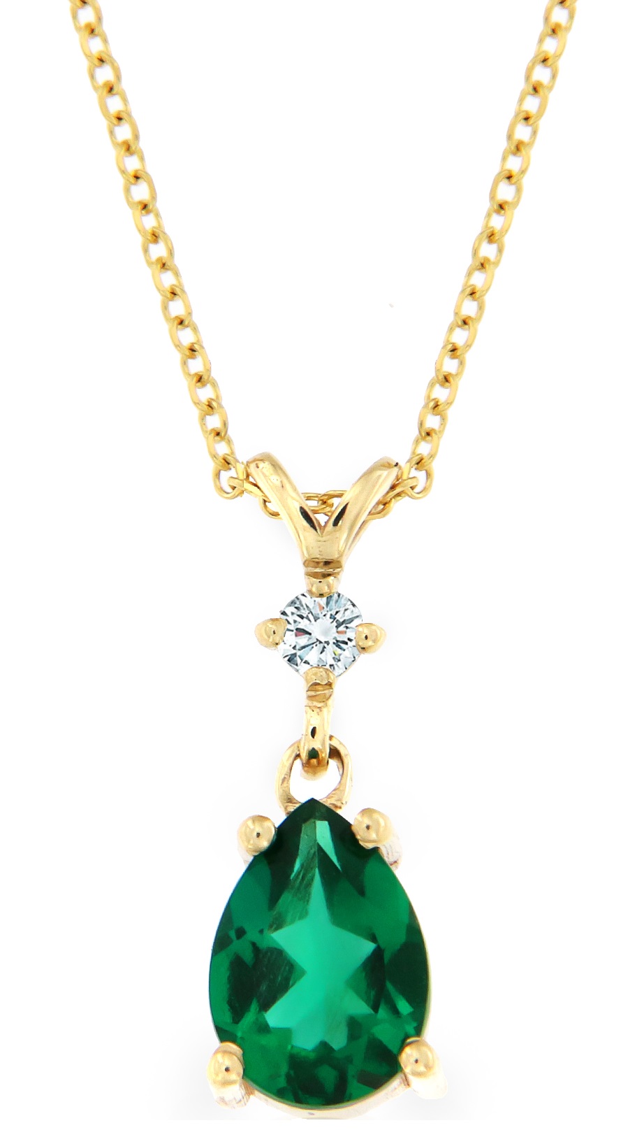 ΚΟΛΙΕ SENZIO Collection Κίτρινο Χρυσό Κ18 με Σμαράγδι και Διαμάντι Brilliant 20276YN-1 - 