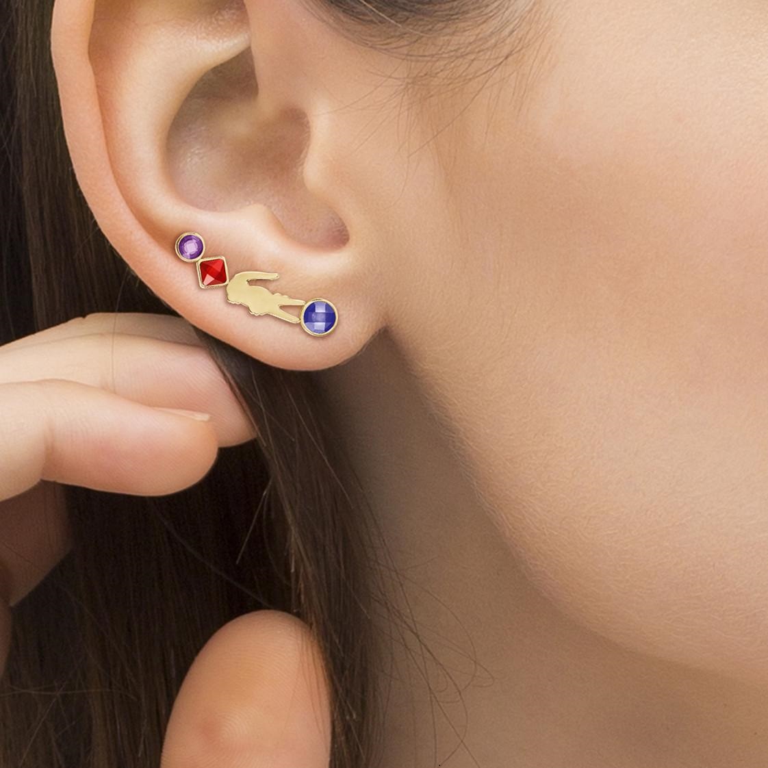 LACOSTE Dangle Earrings Gold Stainless Steel with Multicolour Zircon Stones 2040336 - 4