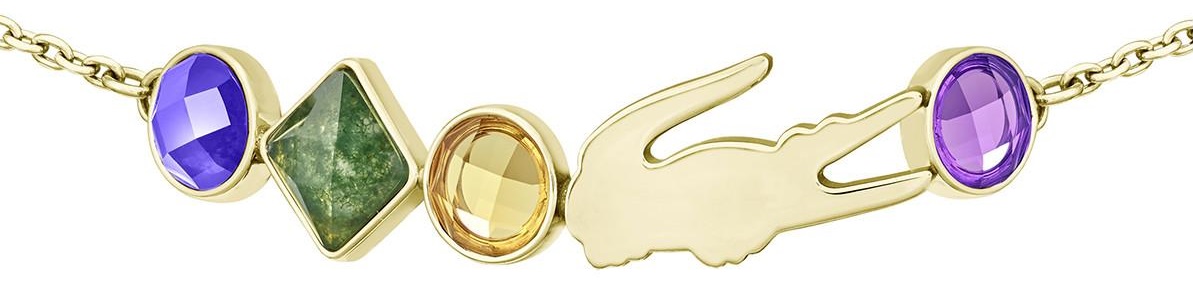 LACOSTE Bracelet Gold Stainless Steel with Multicolour Zircon Stones 2040361 - 