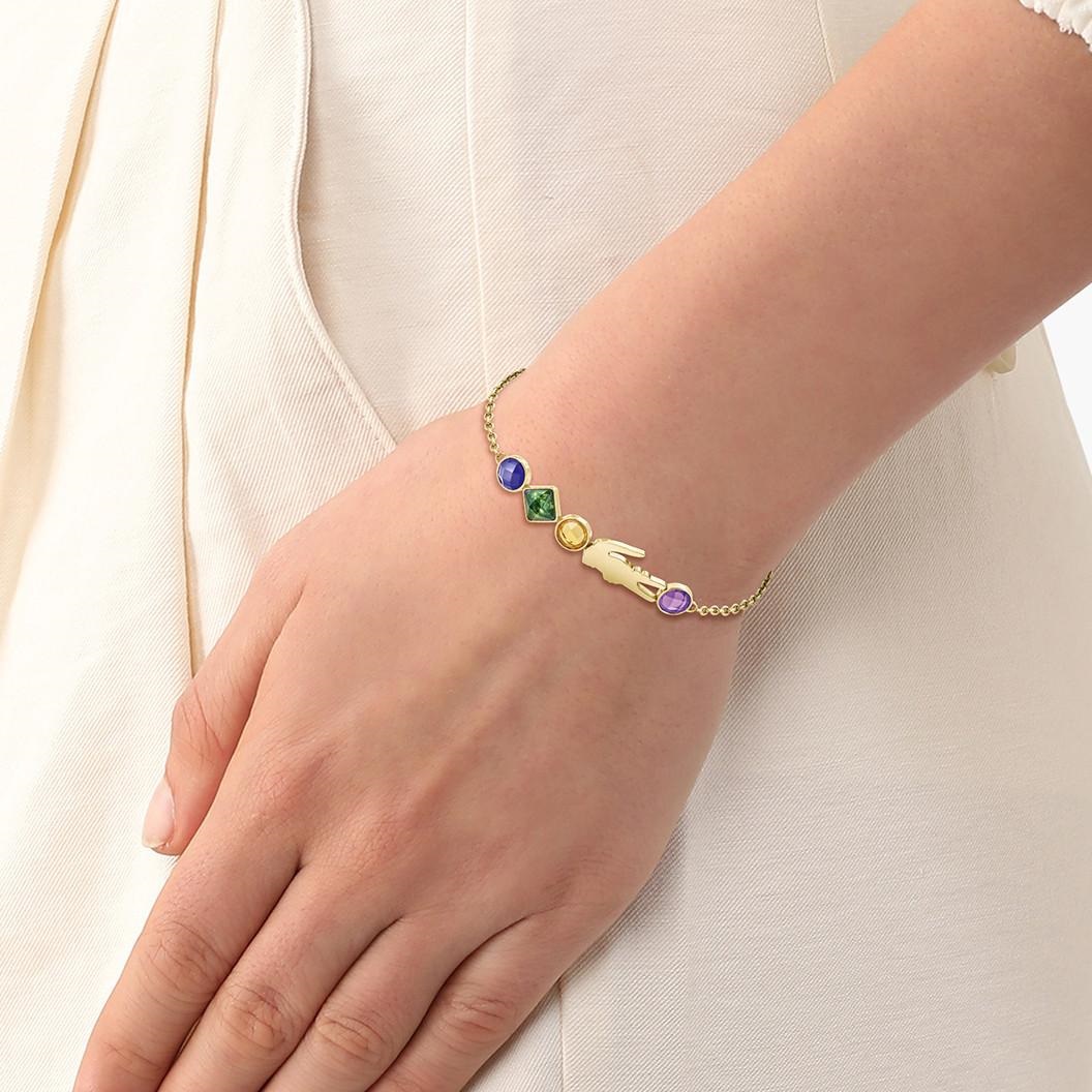 LACOSTE Bracelet Gold Stainless Steel with Multicolour Zircon Stones 2040361 - 4