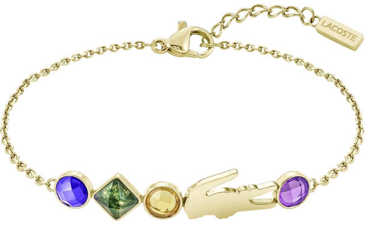 LACOSTE Bracelet Gold Stainless Steel with Multicolour Zircon Stones 2040361 - 