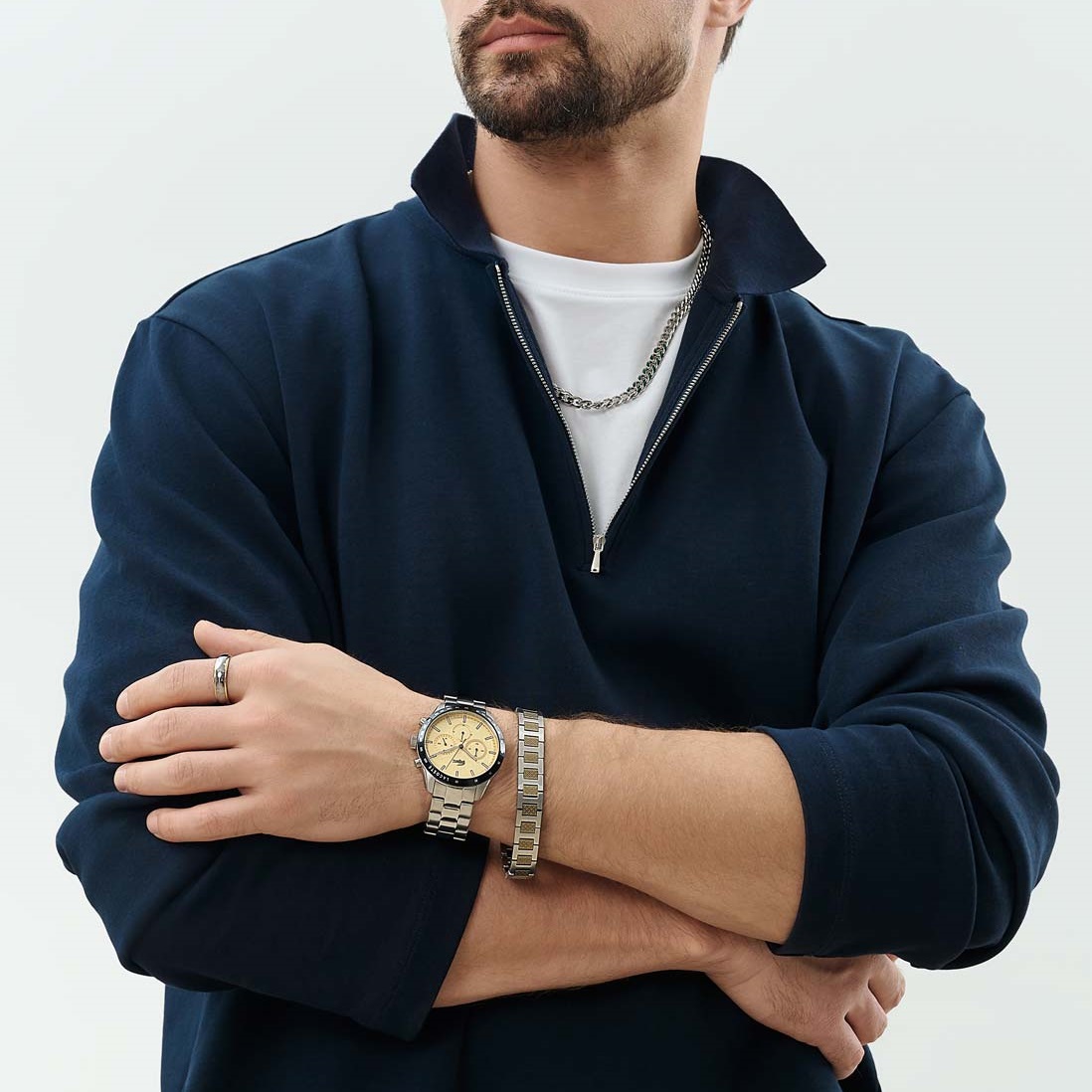 ΒΡΑΧΙΟΛΙ Ανδρικό LACOSTE από Δίχρωμο Ανοξείδωτο Ατσάλι 2040419 - 3