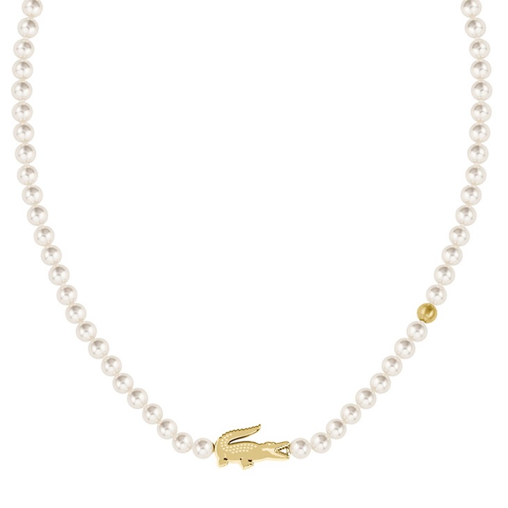NECKLACE Women's LACOSTE Gold-Plated Stainless Steel with Pearls 2040429 - 