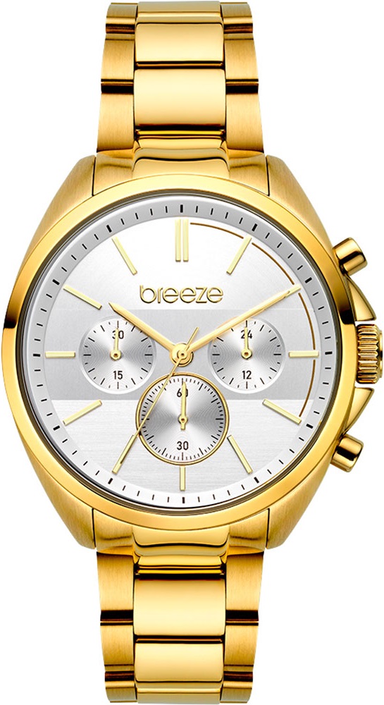 BREEZE Glow Raider Chronograph 40mm Gold Stainless Steel Bracelet 212031.2 - 