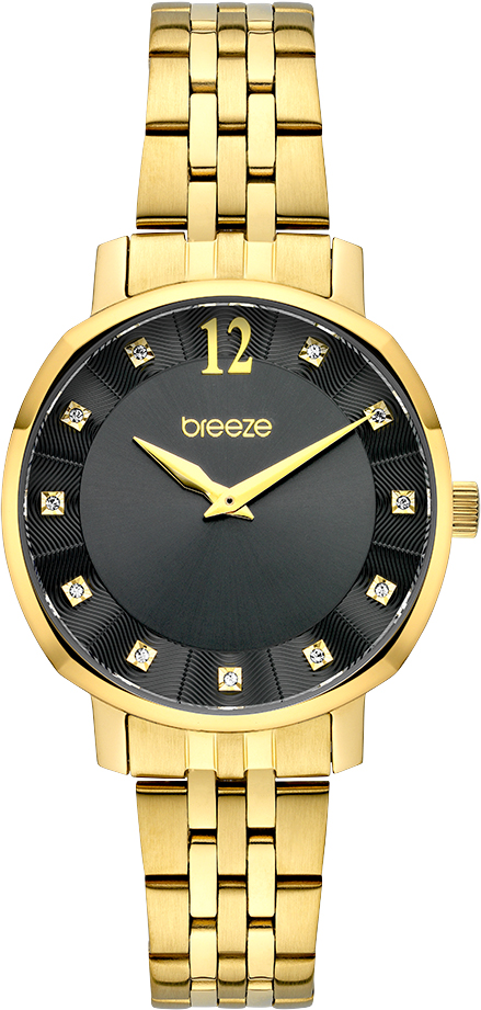 BREEZE Semplice Swarovski Black 35mm Gold Stainless Steel Bracelet 212421.6 - 