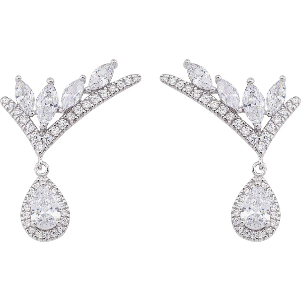 EARRINGS Dangle BREEZE Silver 925° with Zircon Stones 216016.4 - 1