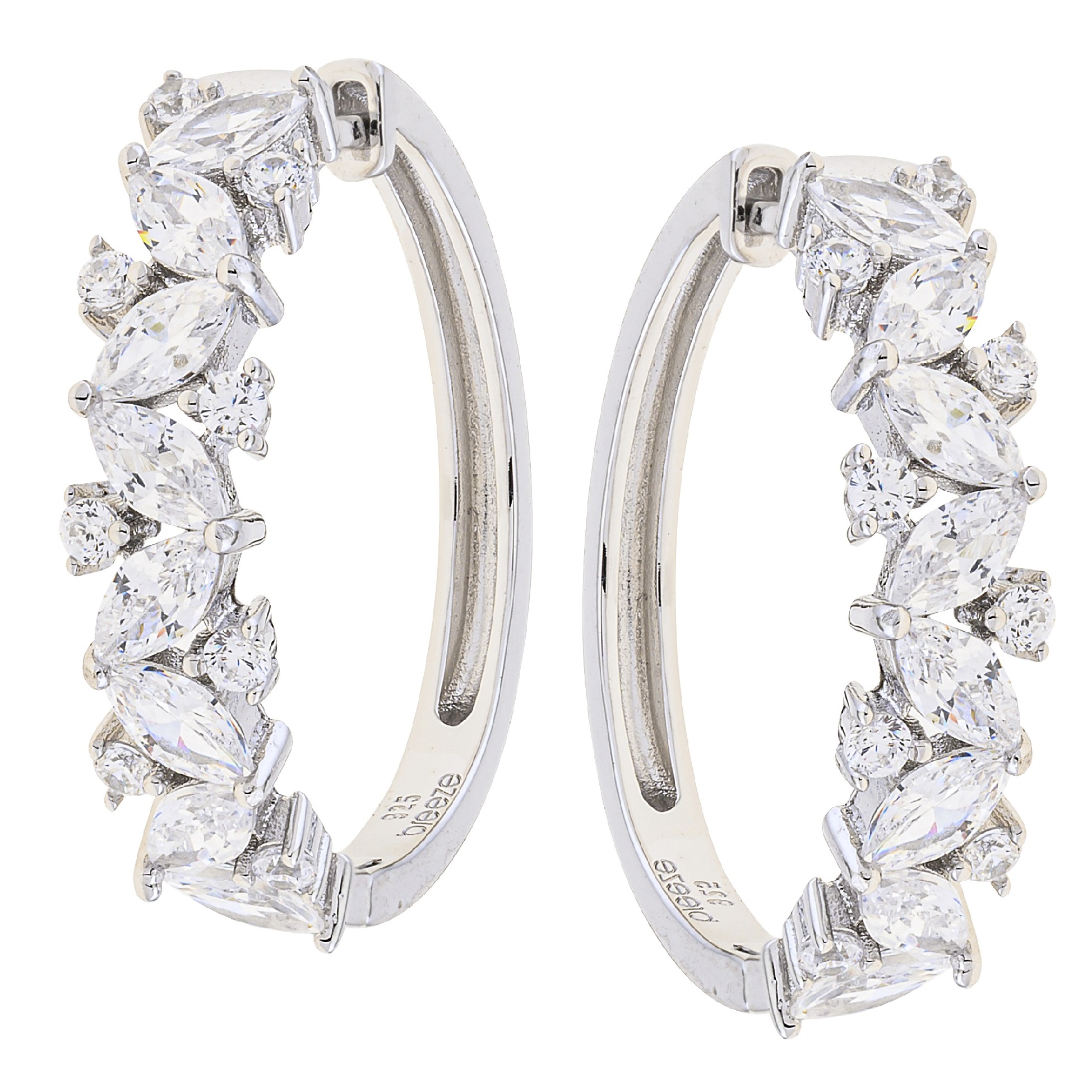 ΣΚΟΥΛΑΡΙΚΙΑ Κρίκοι BREEZE από Ασήμι 925° με Πέτρες Ζιργκόν 216026.4