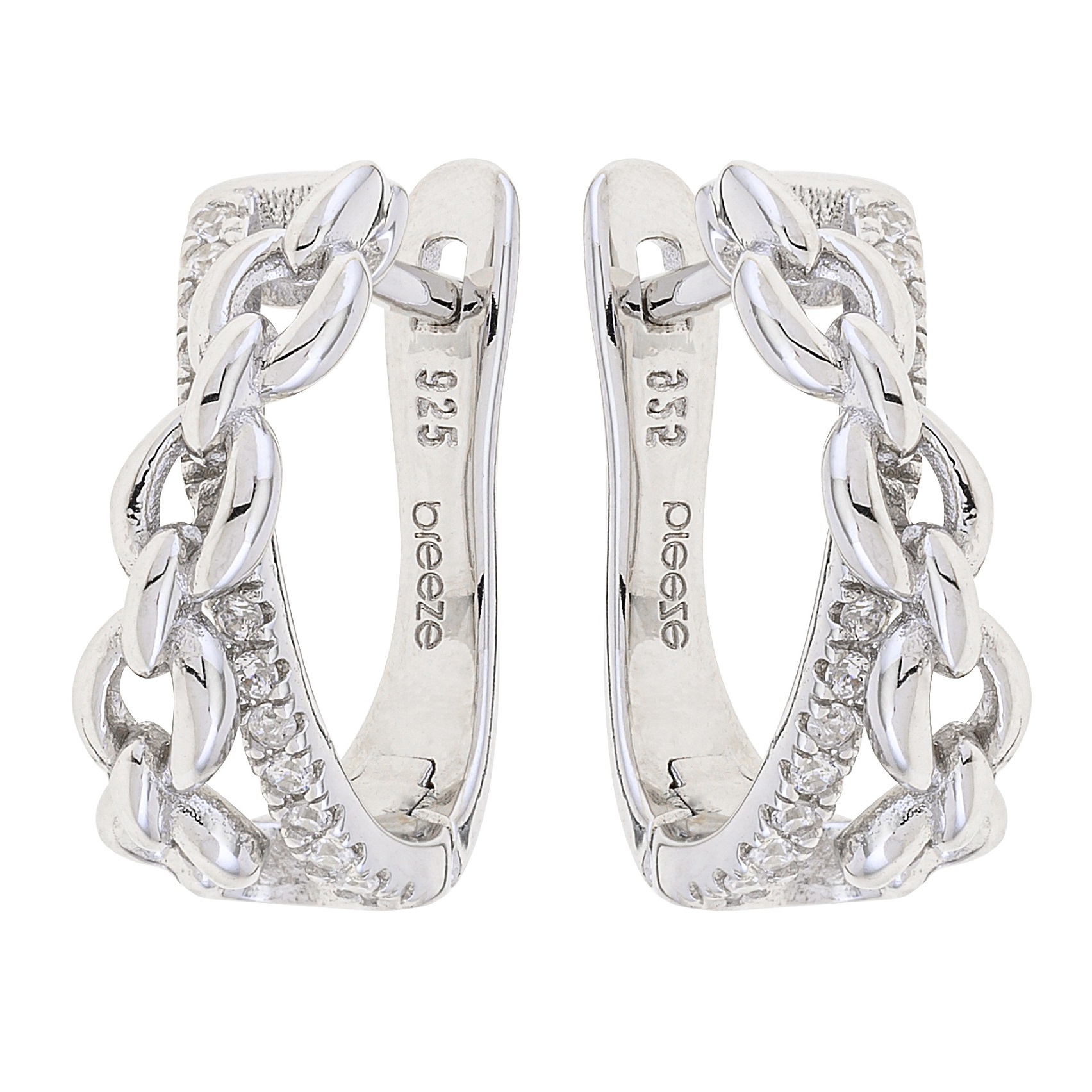 EARRINGS Hoops BREEZE Silver 925° with Zircon Stones 216031.4 - 