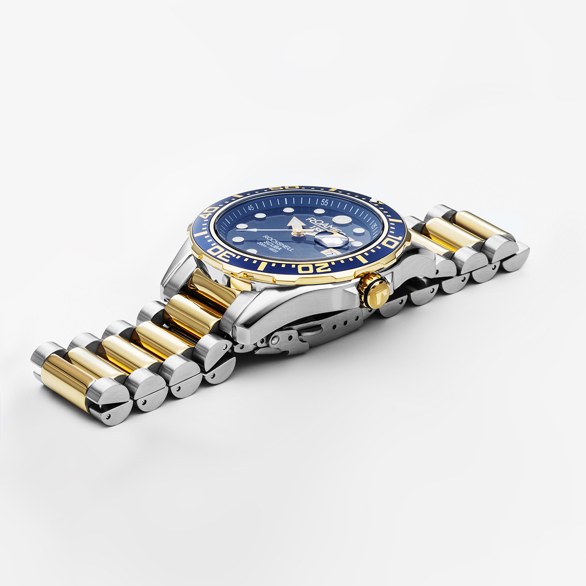 ROAMER Rockshell Mark III Scuba 44mm Two Tone Gold Stainless Steel Bracelet 220858-47-45-50 - 4